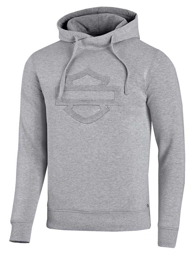 Harley-Davidson Men's Embossed Logo Slim Fit Pullover Hoodie - Gray 99034-20VM - Wisconsin Harley-Davidson
