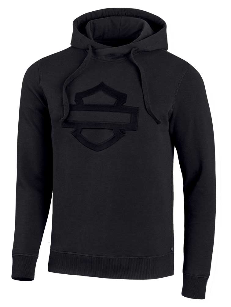 Harley-Davidson Men's Embossed Logo Slim Fit Pullover Hoodie - Black 99033-20VM - Wisconsin Harley-Davidson