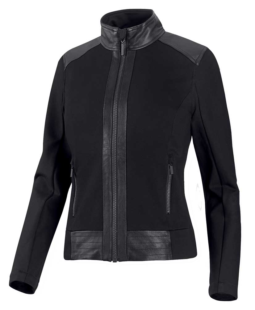 Harley-Davidson Women's Leather & Compression Knit Causal Jacket 98403-20VW - Wisconsin Harley-Davidson