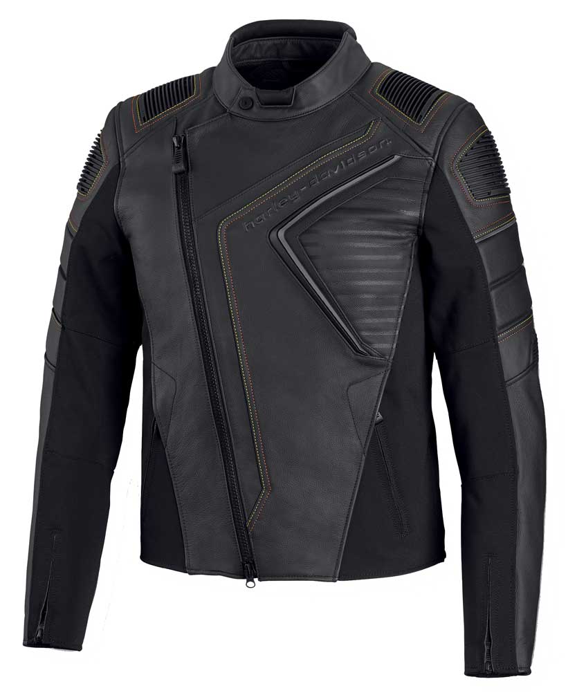 Harley-Davidson® Men's Watt Slim Fit Vented Leather Jacket - Black