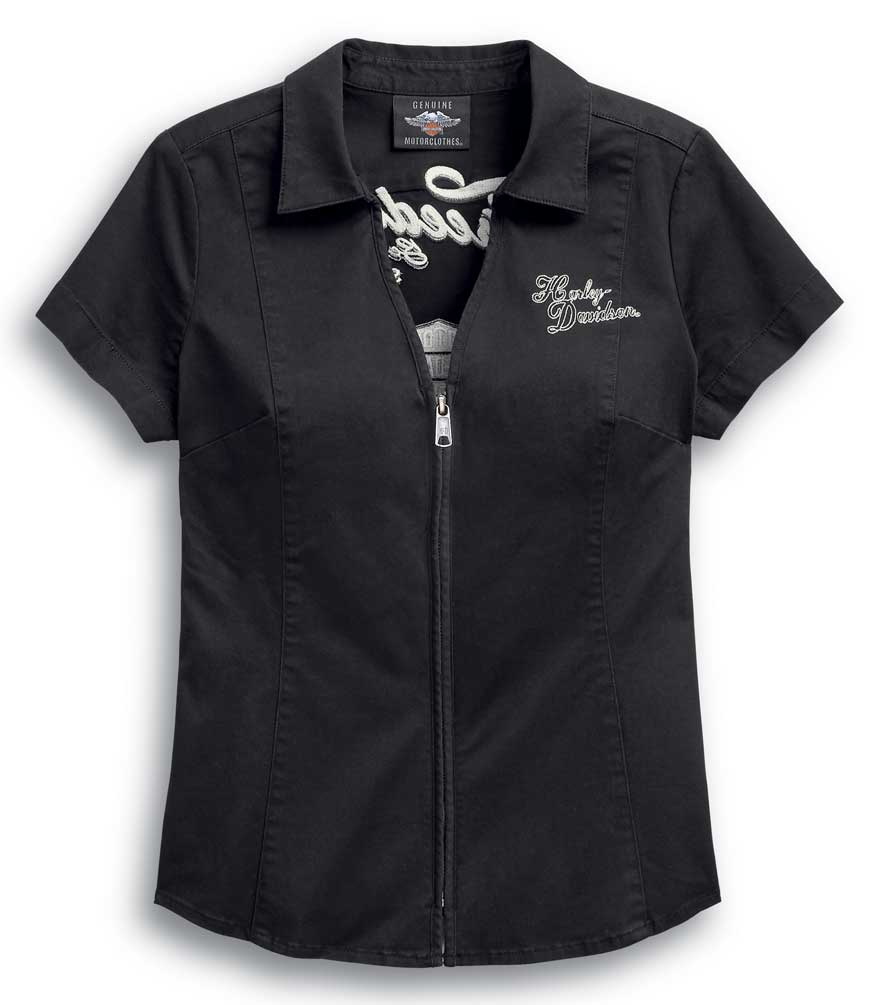 Chemise Harley-Davidson Femme Taille L - Design Unique Avec Aigle En Dos Maillé - Très Bon État