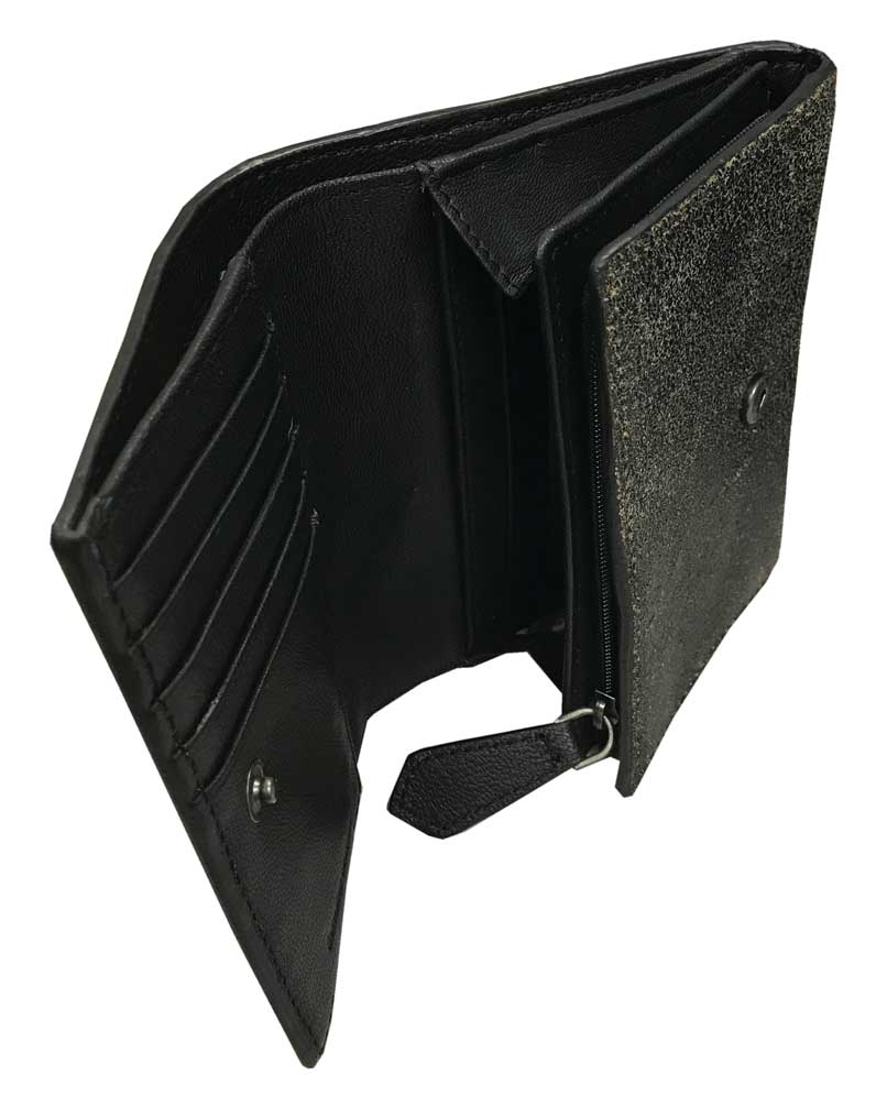 Harley-Davidson Free Shipping - Harley-Davidson Women's Garage Burnished Leather 6 in Tri-Fold Wallet, Tan/Black - Free Shipping on many products plus Orders Over $99