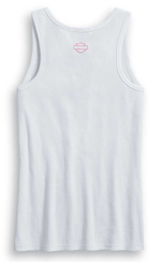 Harley-Davidson Free Shipping - Harley-Davidson Womens Pink Label Rib-Knit Sleeveless Tank Top, White 99057-20VW - Free Shipping on many products plus Orders Over $99