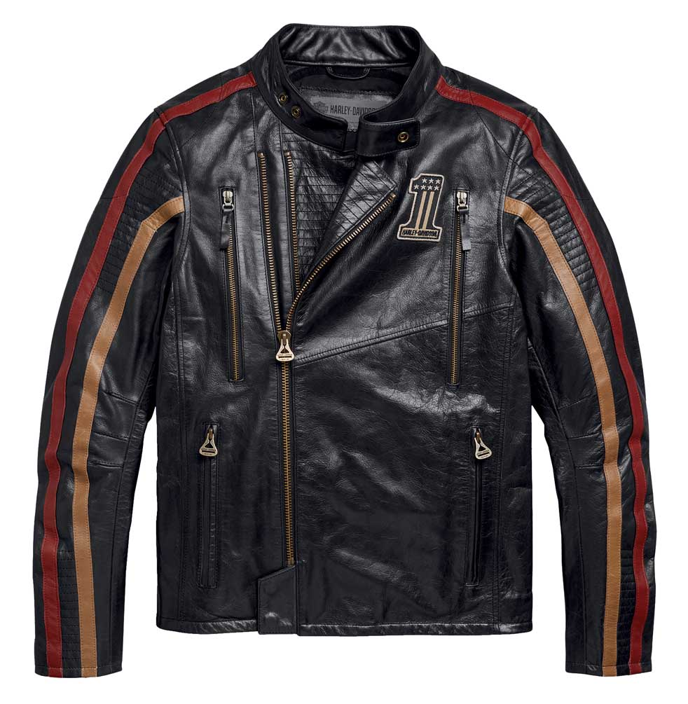 Harley-Davidson シングルライダース XL　98143-05VM Harley Davidson Men CYLINDER Black Leather Jacket Gray Large