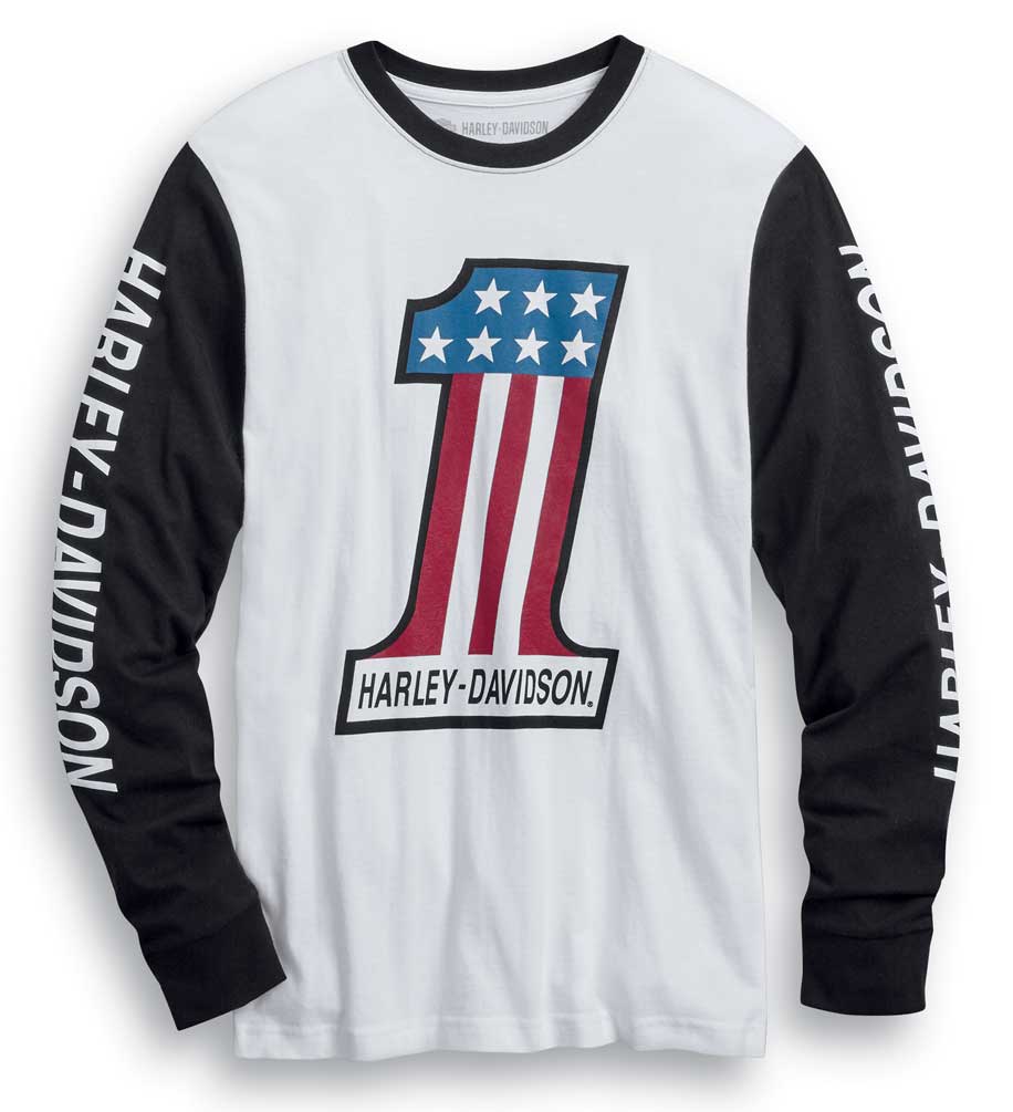 Harley-Davidson® Men's #1 Colorblocked Long Sleeve Slim Fit T