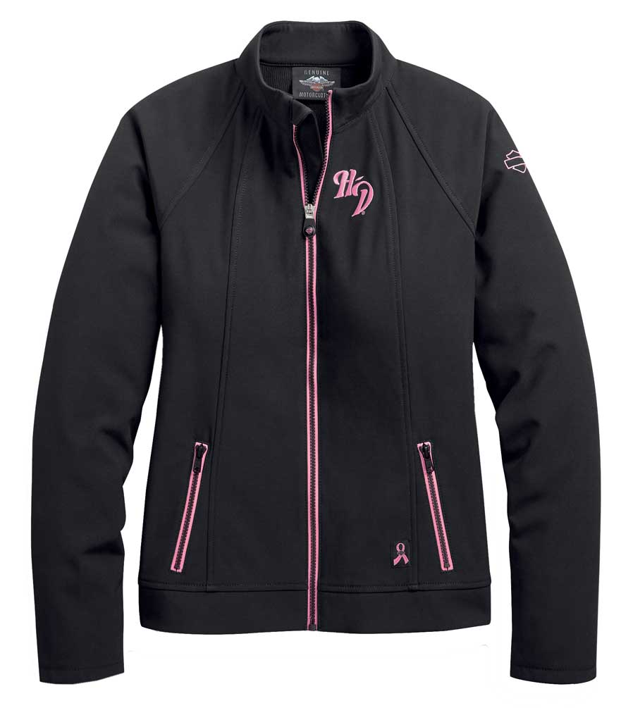 Harley-Davidson Women's Pink Label Soft Shell Casual Jacket - Black 98405-20VW - Wisconsin Harley-Davidson