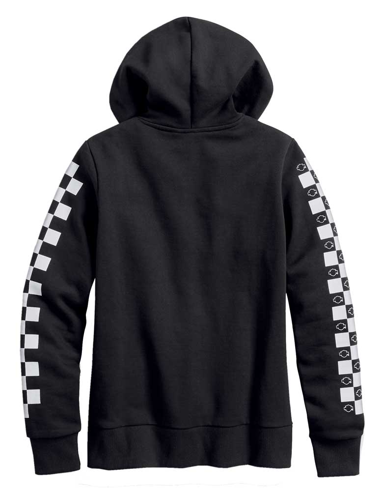 Harley-Davidson Free Shipping - Harley-Davidson Women's Checkered Pullover Fleece Hoodie - Black 99060-20VW - Free Shipping on many products plus Orders Over $99