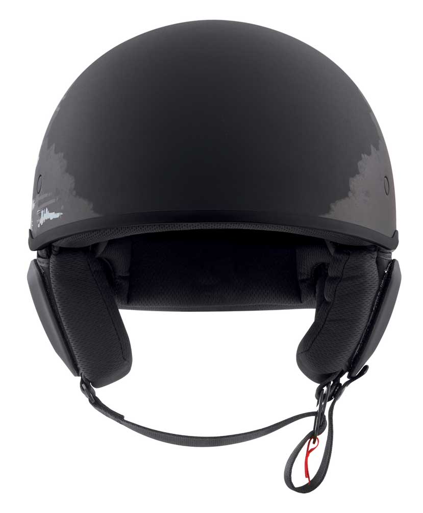 Harley-Davidson Men's Arterial #1 Flag B12 Half Helmet - Matte Black 98109-20VX - No Hassle Returns at Wisconsin Harley