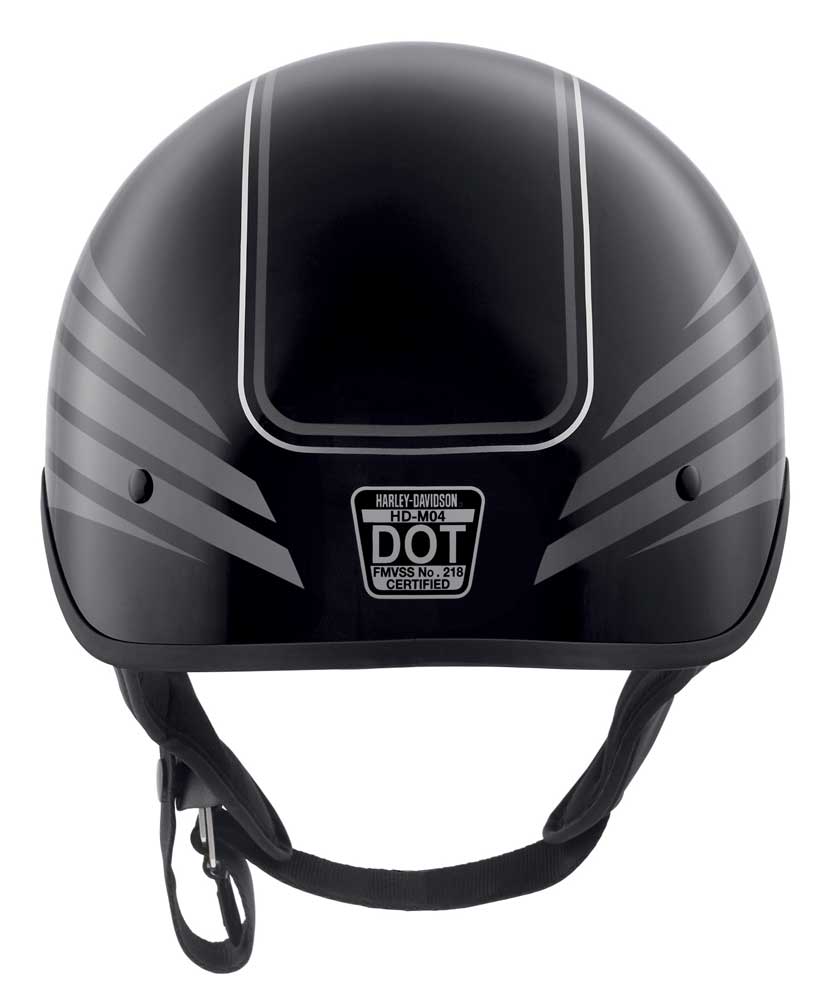 Harley-Davidson オープンフェイスヘルメット ブラック Harley-Davidson® Men's Ultra M04 Wicking Half Helmet, Black/Silver