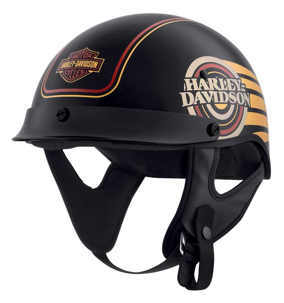 Harley-Davidson® Men's Ultra M04 Wicking Half Helmet, Black/Gold