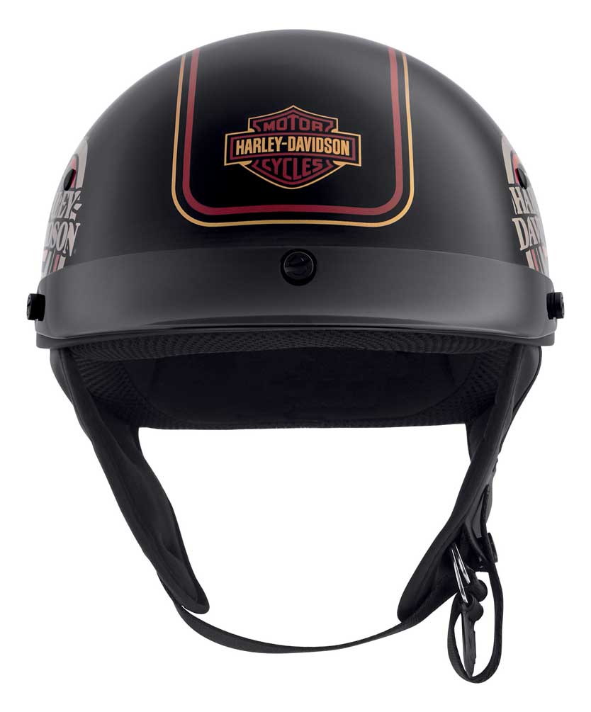 Harley-Davidson® Men's Ultra M04 Wicking Half Helmet, Black/Gold