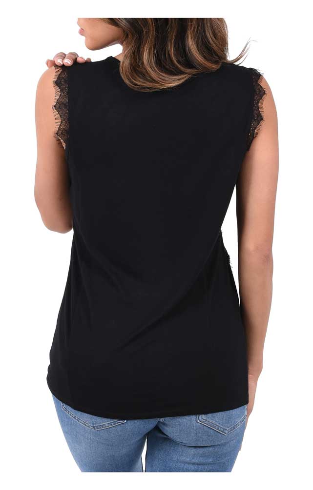 Harley-Davidson Women's Silver Emblem Embellished Sleeveless Tank Top - Black - No Hassle Returns at Wisconsin Harley