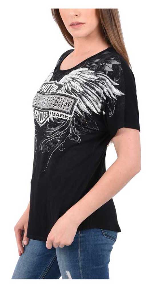 Harley-Davidson Free Shipping - Harley-Davidson Women's Alpha Embellished Short Sleeve Loose Fit T-Shirt, Black - Free Shipping on many products plus Orders Over $99