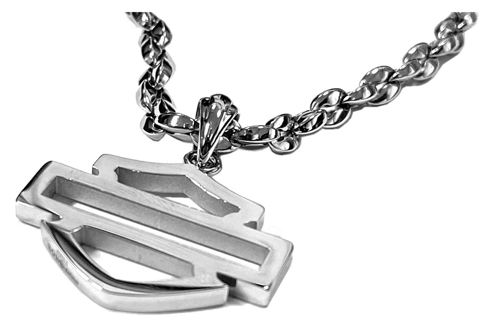 Harley-Davidson ネックレス Harley-Davidson® Men's Vintage B&S Large Link Necklace - Black