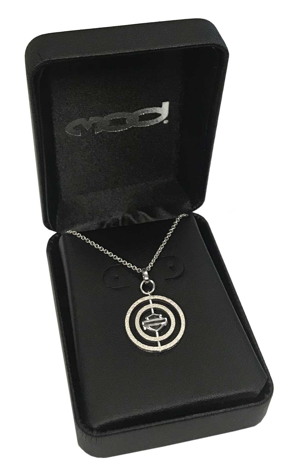 Harley-Davidson Women's Circle B&S Spinner Necklace, Sterling Silver HDN0438 - No Hassle Returns at Wisconsin Harley