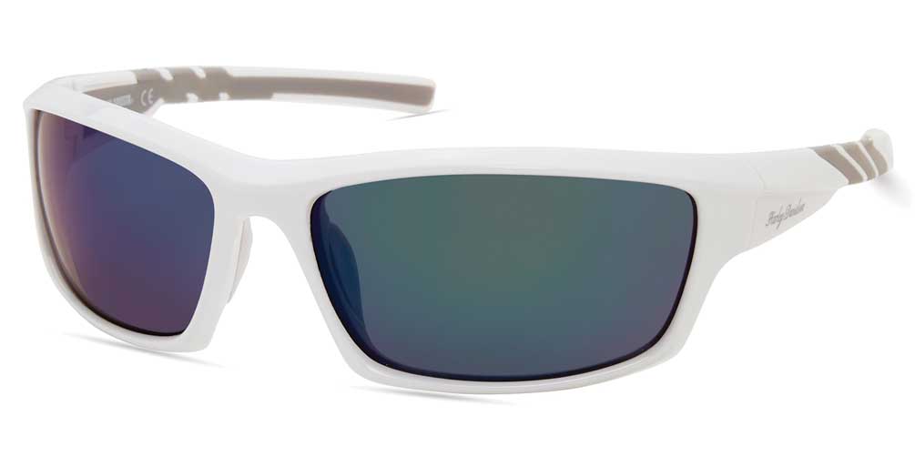 Harley-Davidson Women's Rubberized Sport Sunglasses, White Frame/Aqua Lenses - Wisconsin Harley-Davidson