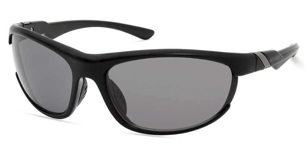 Harley-Davidson Men's Sport Wrap Sunglasses, Matte Black Frame & Smoke Lenses - Wisconsin Harley-Davidson