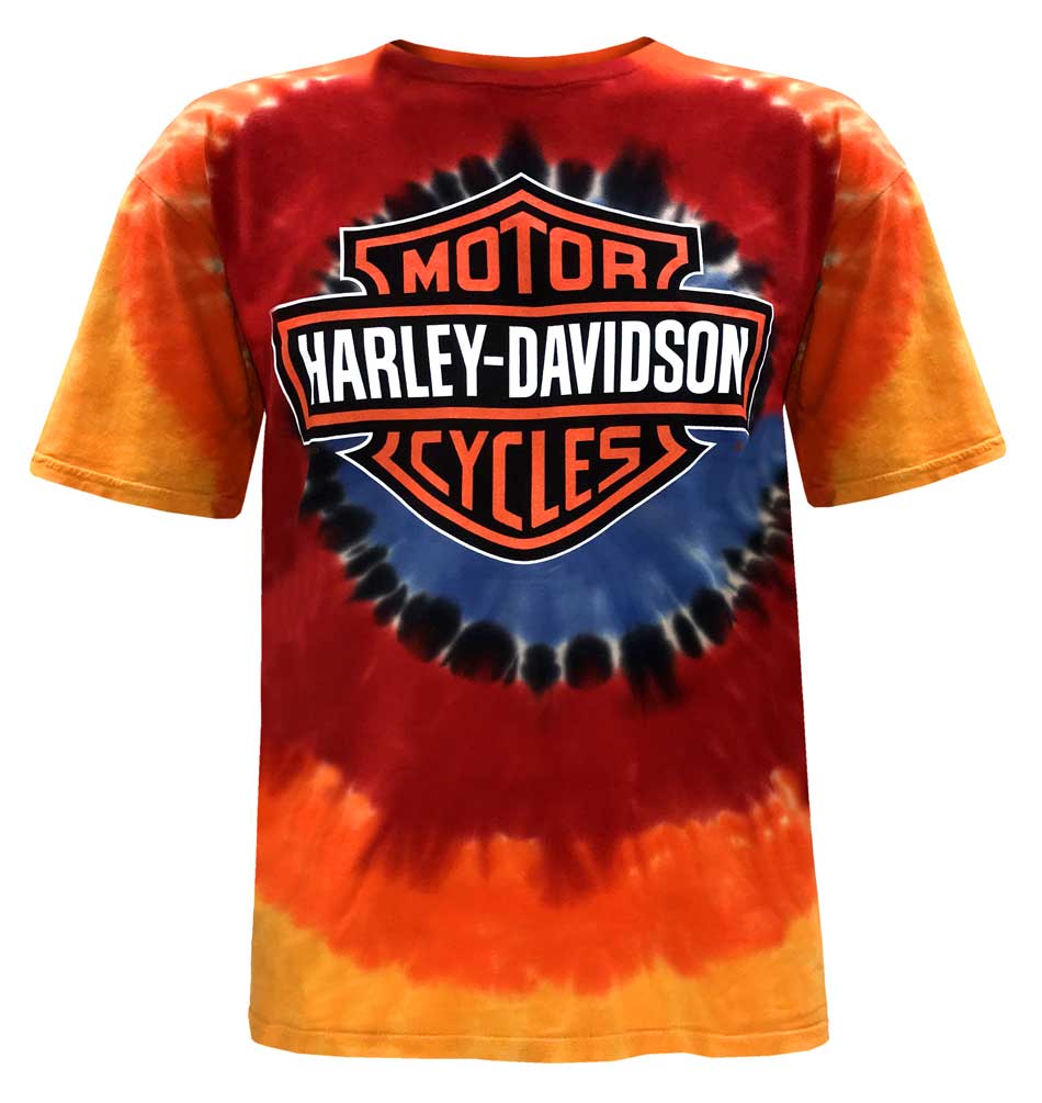Harley-Davidson Men's Bar & Shield Logo Tie-Dye Short Sleeve Crew-Neck T-Shirt - Wisconsin Harley-Davidson