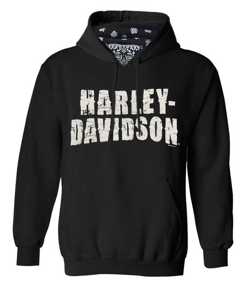 Harley-Davidson Men's Bandana Mask Pullover Hoodie, Dark Navy Blue R002859 - Wisconsin Harley-Davidson
