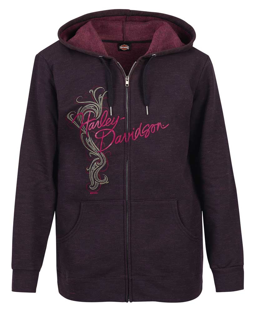 Harley-Davidson® Women's Beyond H-D Zip-Up Hoodie - Black & Purple