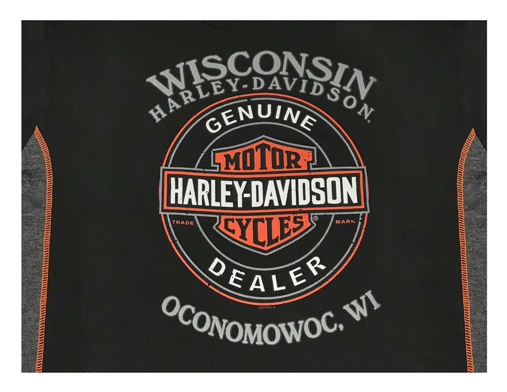 Harley-Davidson Free Shipping - Harley-Davidson Men's Splatter Bar & Shield Colorblocked Panel Long Sleeve Shirt - Free Shipping on many products plus Orders Over $99