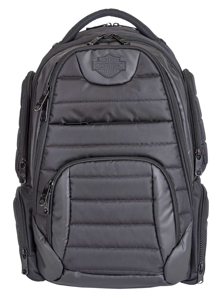Harley-Davidson Bar & Shield Quilted Backpack - Organized & Padded, Black 99319 - Wisconsin Harley-Davidson