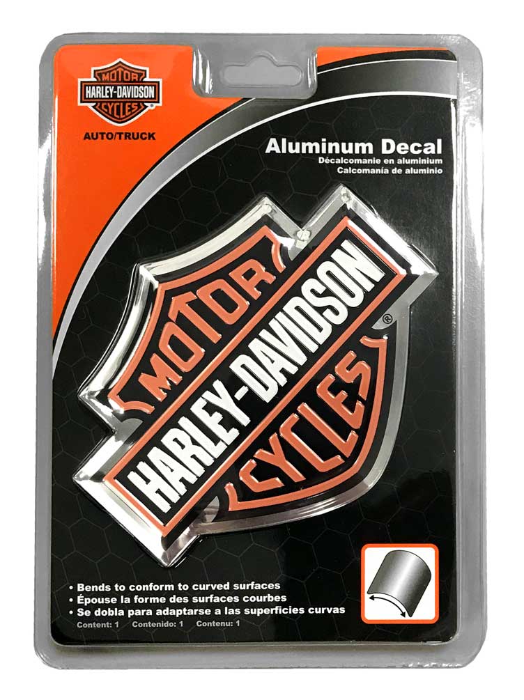 Harley-Davidson Free Shipping - Harley-Davidson Bar & Shield Logo Bendable Aluminum Decal, Orange/Silver CG41700 - Free Shipping on many products plus Orders Over $99
