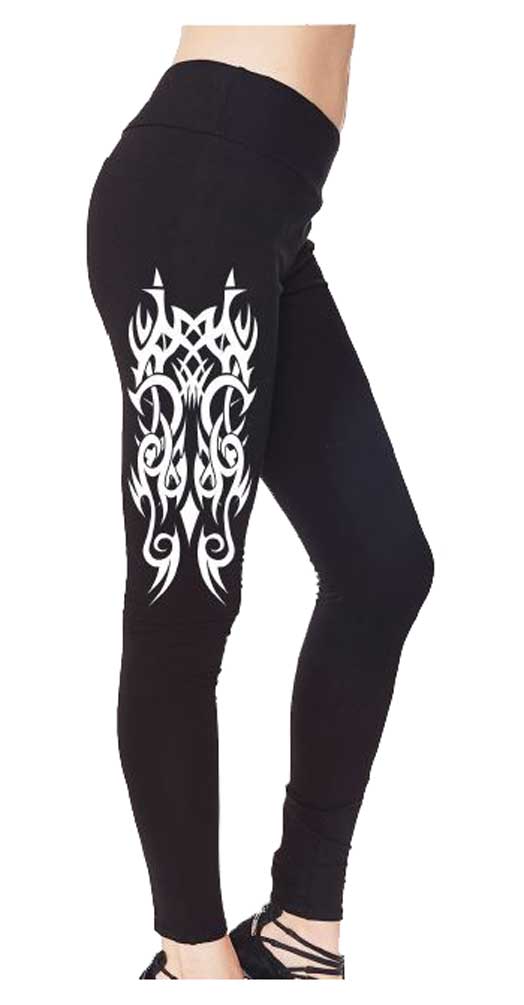 Revive Women's Embellished Tribal Short Fashion Leggings w/ Back Pockets -  Black - Wisconsin Harley-Davidson