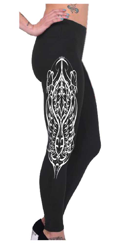 Revive Women's Embellished Tribal Full Fashion Leggings w/ Back Pockets - Black - Wisconsin Harley-Davidson