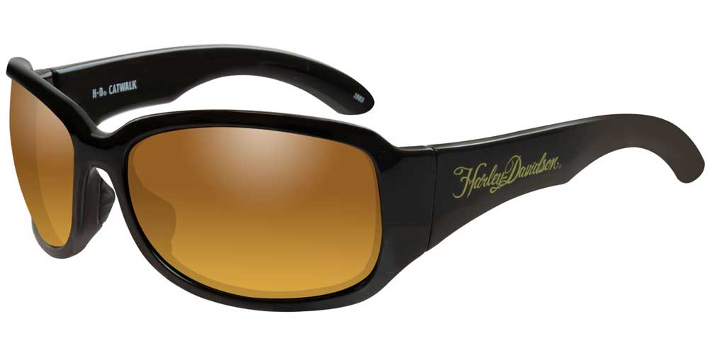 Harley-Davidson Women's Catwalk Sunglasses, Gold Lenses & Black Frames HACTW15 - Wisconsin Harley-Davidson