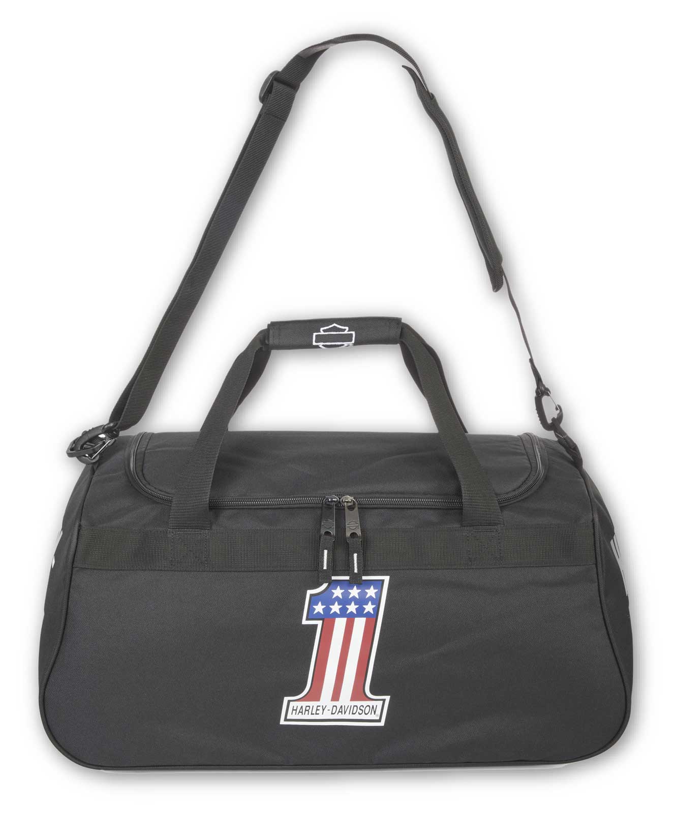 Harley-Davidson® #1 RWB Logo Sports Duffel Bag w/ Strap - Black