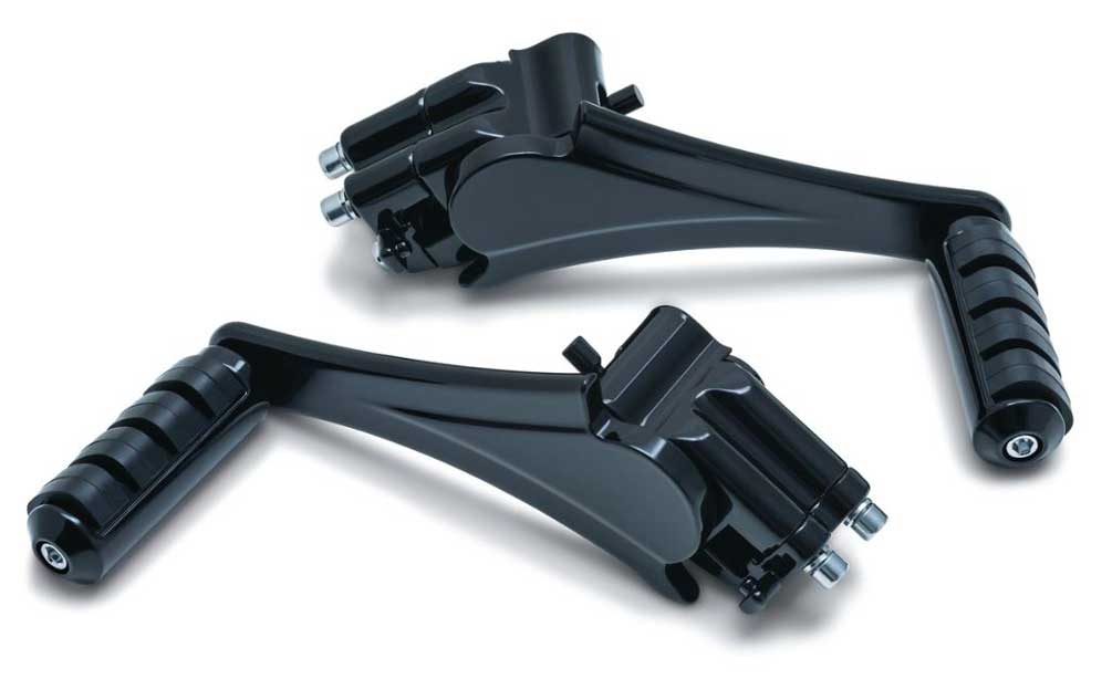 Kuryakyn Adjustable Passenger Pegs, 10-19 Fixed Mounts - Gloss Black KU-7059 - Wisconsin Harley-Davidson