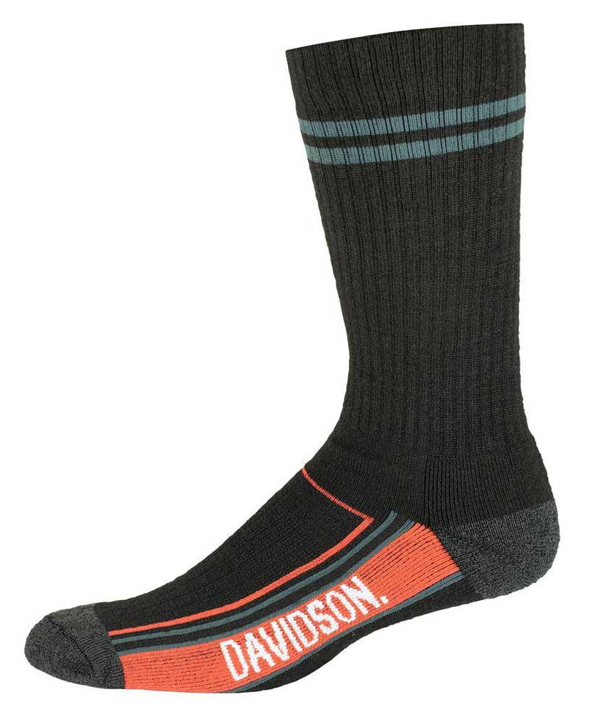 Harley-Davidson Men's Vented Wool Performance Riding Socks, Black D99236270-001 - Wisconsin Harley-Davidson