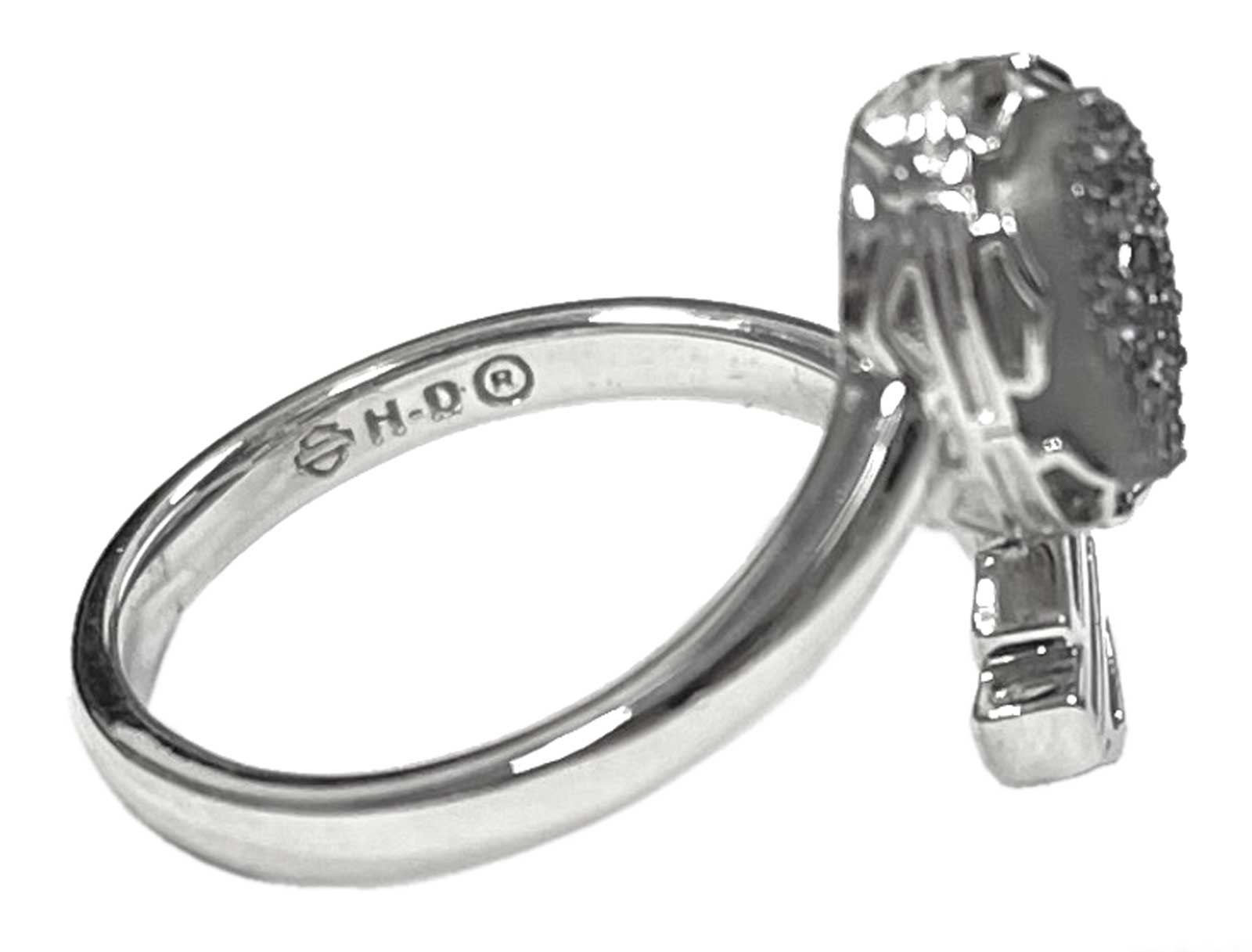 Harley-Davidson Free Shipping - Harley-Davidson Women's Oval Granite Drusy w/ B&S Logo Ring - Silver HDR0523 - Free Shipping on many products plus Orders Over $99