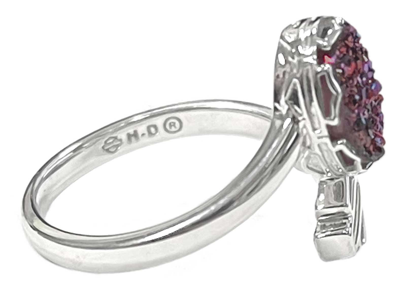 Harley-Davidson Free Shipping - Harley-Davidson Women's Oval Purple Drusy w/ B&S Logo Ring - Silver HDR0522 - Free Shipping on many products plus Orders Over $99