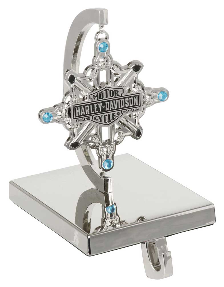Harley-Davidson Motorcycle Parts Snowflake Stocking Holder - Chrome HDX-99155 - Wisconsin Harley-Davidson