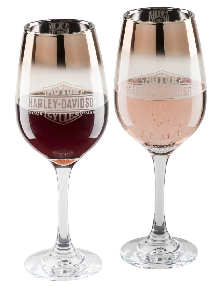 harley davidson wine glasses