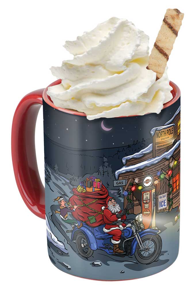 Harley-Davidson Winter Biker Santa Coffee Mug, 15 oz. - Red HDX-98624 - Wisconsin Harley-Davidson