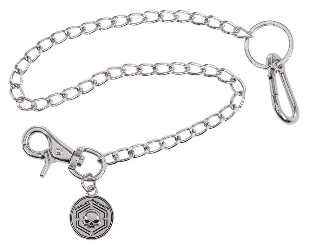 Harley-Davidson® Men's Willie G Skull 18 in Wallet Chain, Dark