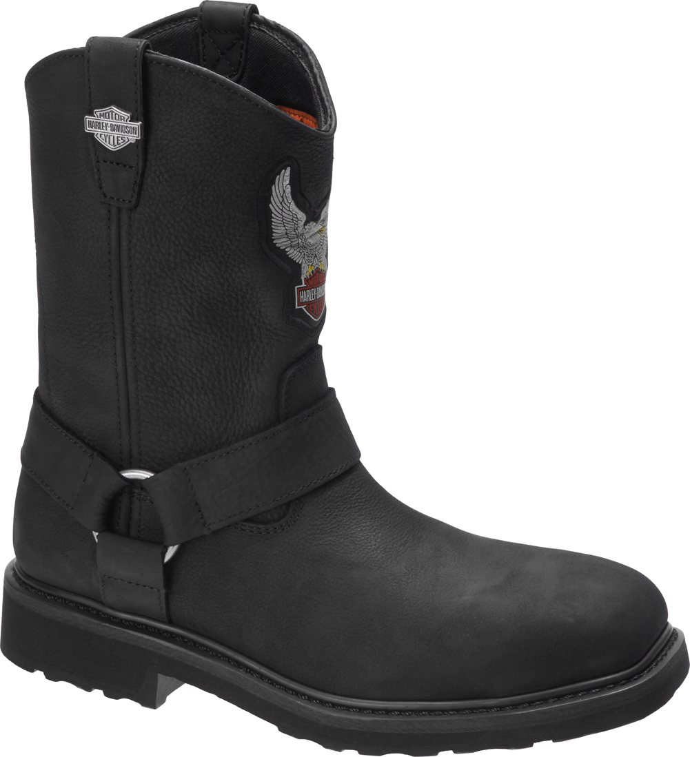 Harley-Davidson Men's Ballard 10-Inch Safety Toe Black Motorcycle Boots, D93634 - Wisconsin Harley-Davidson