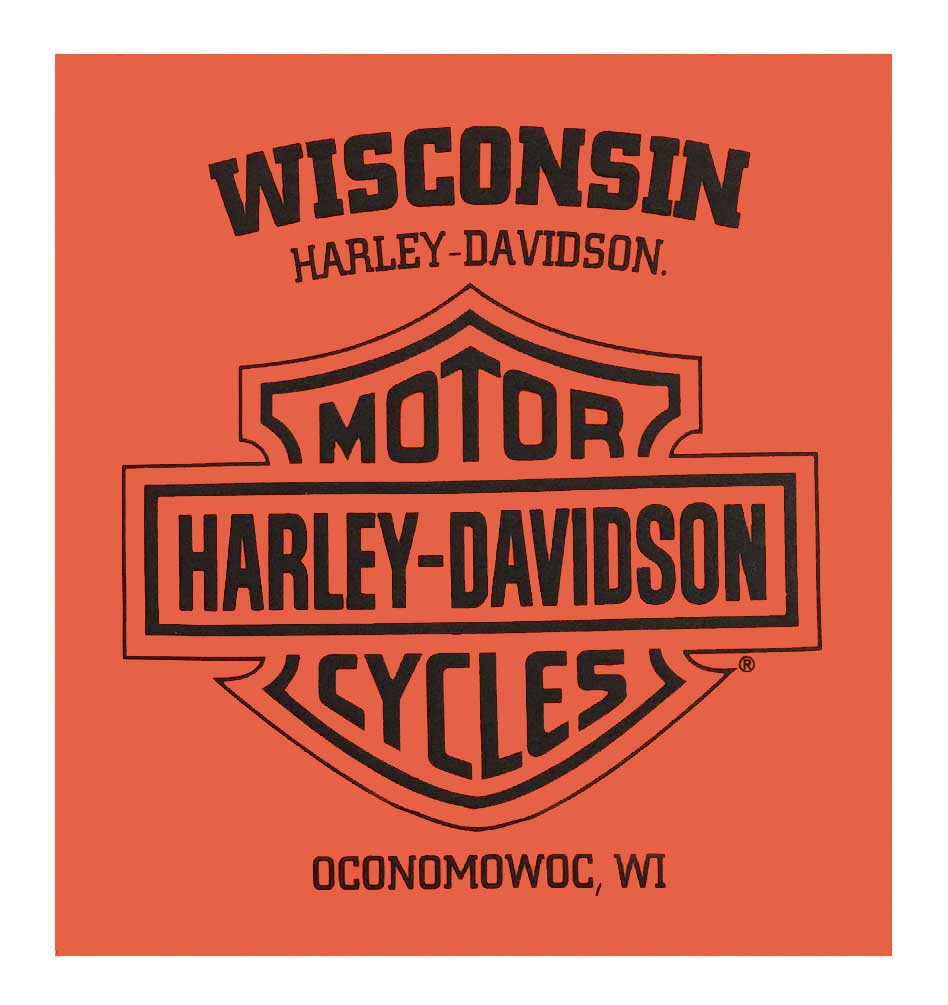Harley-Davidson Free Shipping - Harley-Davidson Men's Iron Wing Premium Short Sleeve T-Shirt, Orange Wash - Free Shipping on many products plus Orders Over $99