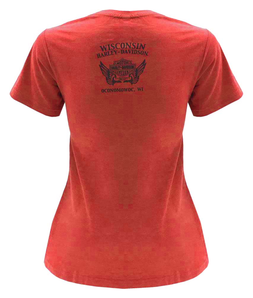 Harley-Davidson Free Shipping - Harley-Davidson Women's Miss Flowy H-D Crew-Neck Short Sleeve T-Shirt - Red - Free Shipping on many products plus Orders Over $99