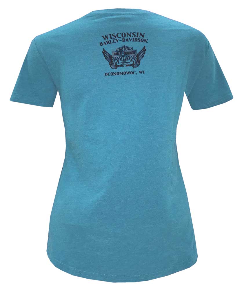 Harley-Davidson Free Shipping - Harley-Davidson Women's Embellished Back Roads Short Sleeve Crew Neck Tee - Blue - Free Shipping on many products plus Orders Over $99