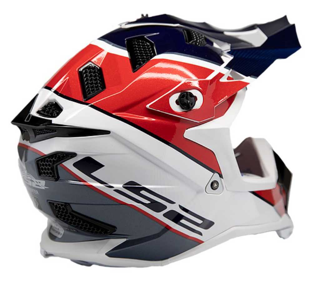 LS2 Helmets Full Face Subverter Ray MX Motorcycle Helmet, Red/White/Blue 470-132 - Largest Selection of Harley-Davidson Products