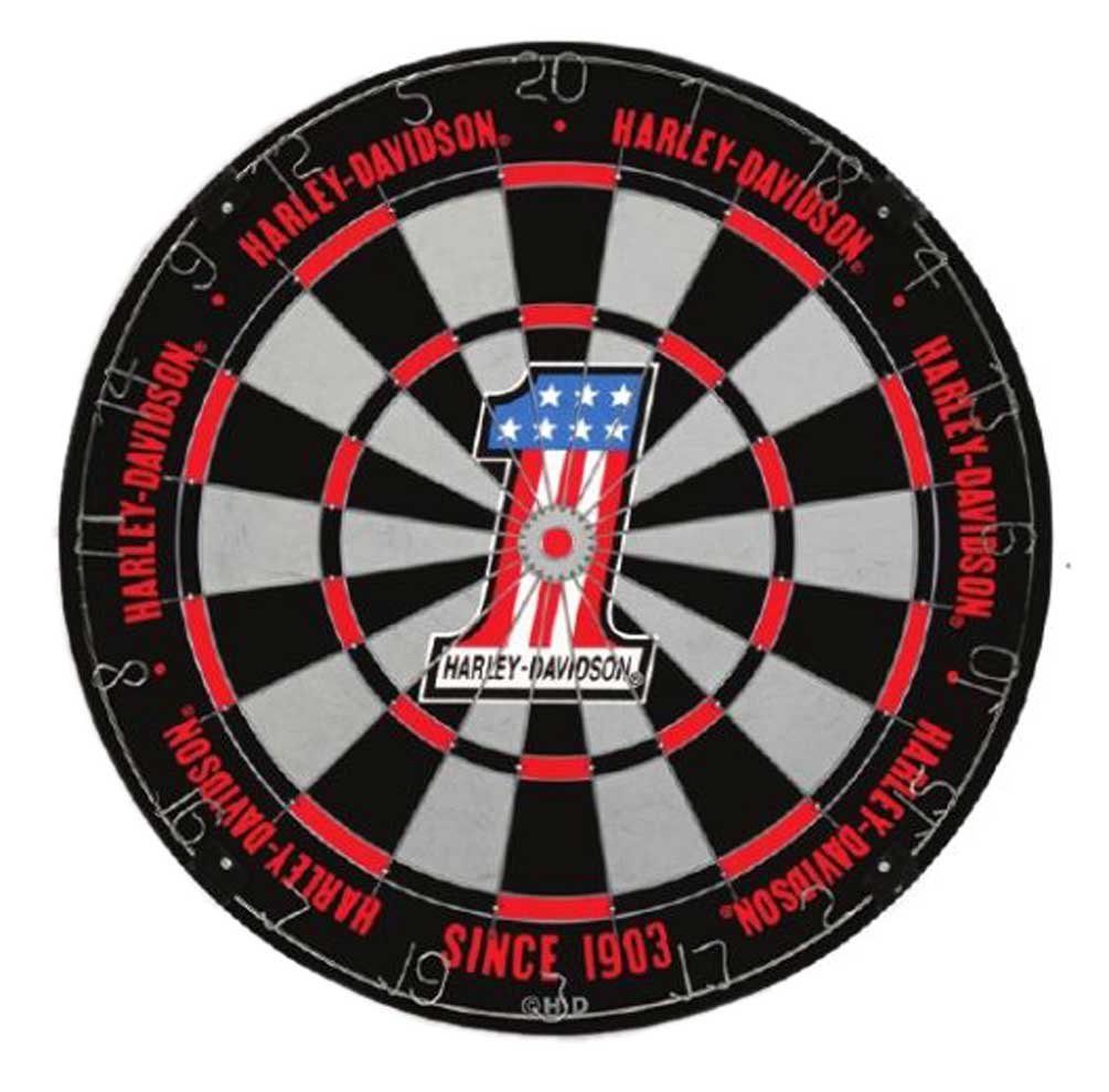 Harley-Davidson #1 Logo Tournament Dartboard - Black & Red, 18 in. 61982 - Wisconsin Harley-Davidson