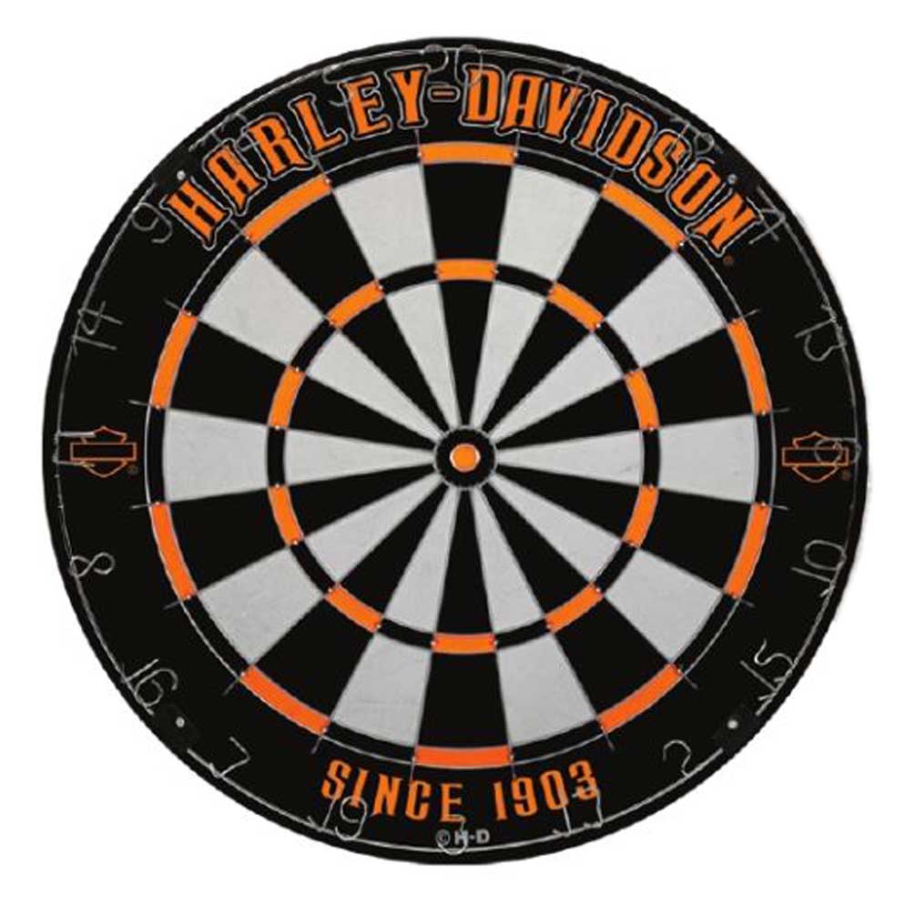Harley-Davidson Legend Tournament Dartboard - Black & Orange, 18 in. 61985 - Wisconsin Harley-Davidson
