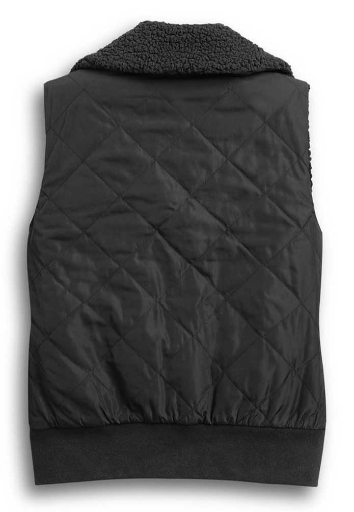 Harley-Davidson Free Shipping - Harley-Davidson Women's Reversible Sherpa Fleece Biker Vest - Black 97422-20VW - Free Shipping on many products plus Orders Over $99
