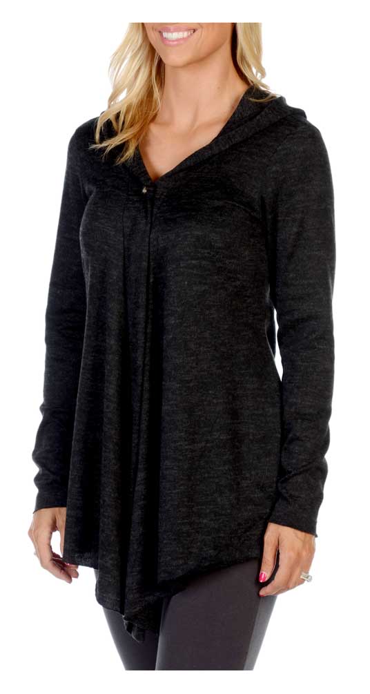 Liberty Wear Women's Riding Hood One Button Long Sleeve Hooded Cardigan - Wisconsin Harley-Davidson