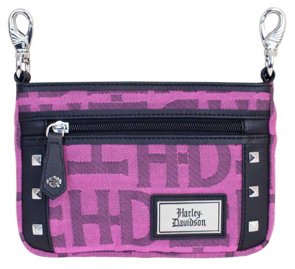 Harley-Davidson Women's Cerise H-D Jacquard Hip Bag w/ Strap  PH3662J-CERBLK, Harley Davidson 