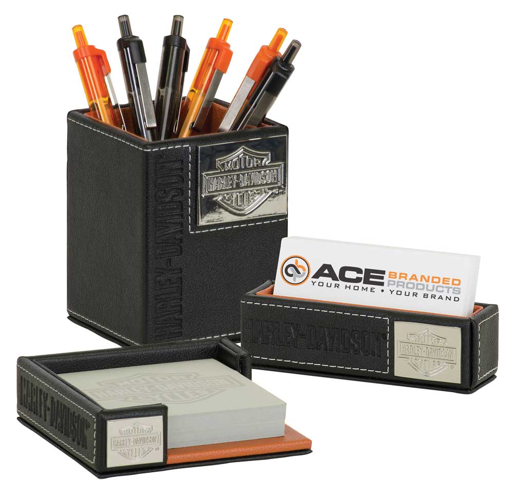 Harley-Davidson® Bar & Shield Leatherette Desk Accessory Set